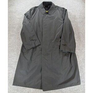 Vintage Plymouth Sentinel Boston Black Raincoat 1960s Dacron Zip Lining Men's 44